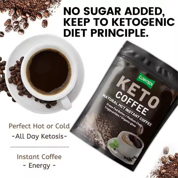 Etichetta privata Keto Diminuzione Caffè Perdita di peso Controllo della dieta MCT Sostituzione del pasto Cibo istantaneo