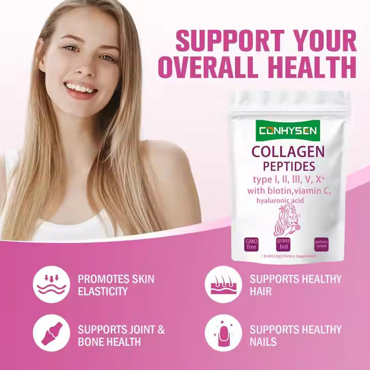 Supplementi OEM Peptidi di collagene Polvere per la salute delle articolazioni della pelle e dei capelli Supporta l'anti invecchiamento