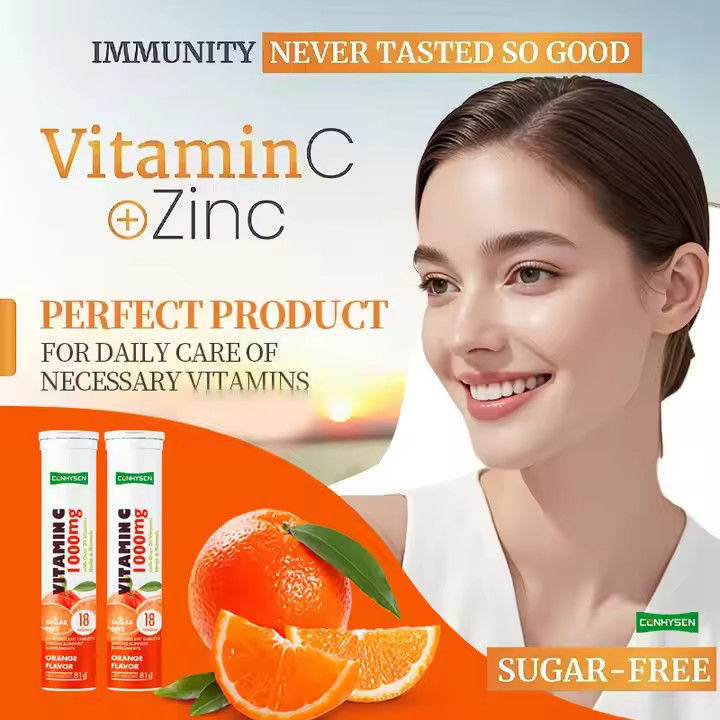 OEM ODM Vitamina C compresse effervescenti 1000mg Oltre 20 Vitamine Erbe minerali Supporto immunitario