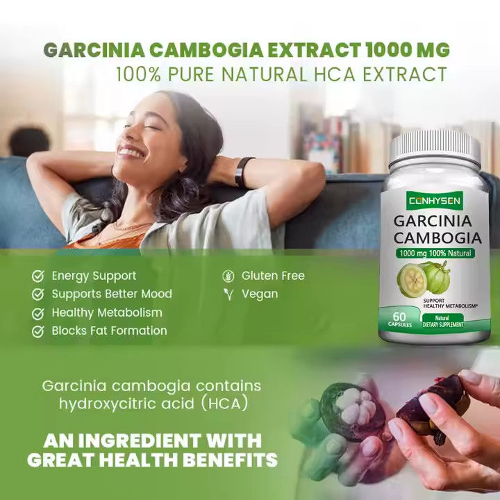 Garcinia Cambogia capsule per il metabolismo, la produzione di grasso, l'equilibrio dell'umore