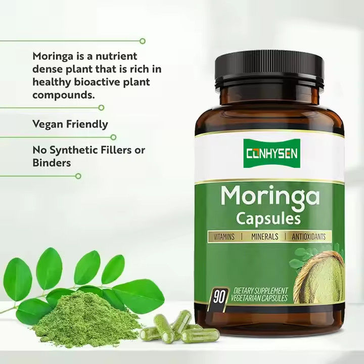 Sapore personalizzato Capsule di Moringa Organico Puro per Sistema Immunitario e Potenziatore di Energia