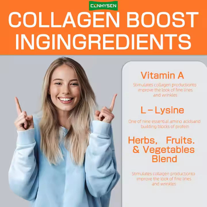 Supplementi di collagene a base vegetale per la pelle liscia, supporto alla crescita dei capelli e delle unghie