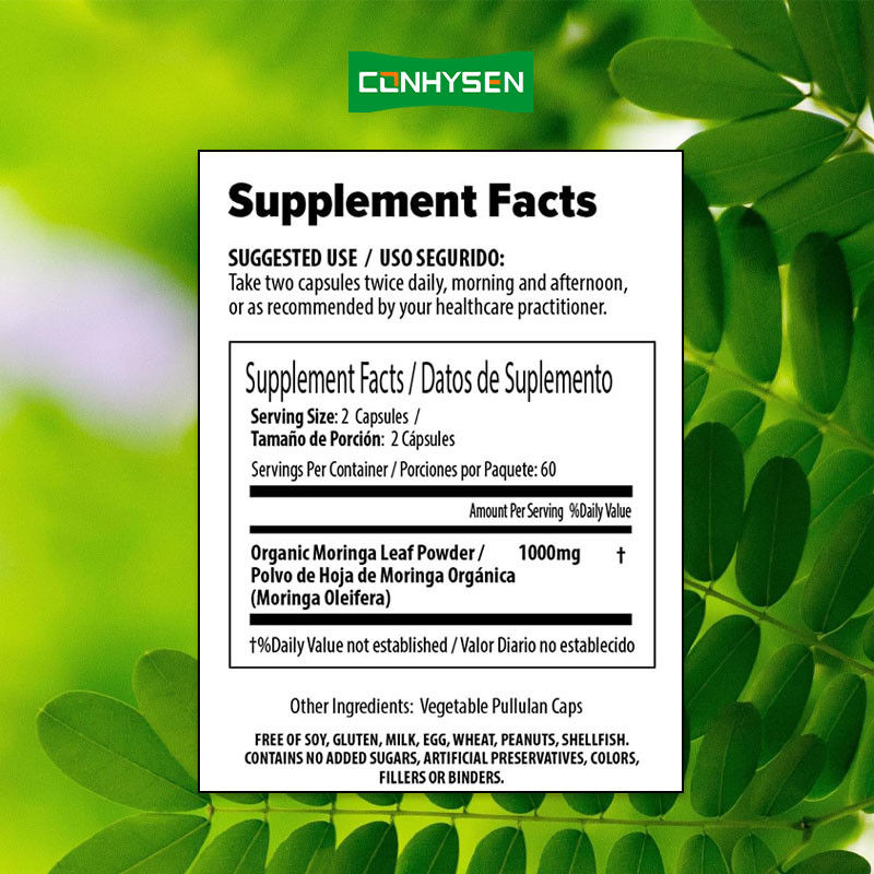 Capsule di Moringa Pure al 100% Personalizzate Per Supportare la Gestione del Peso e la Salute delle Articolazioni