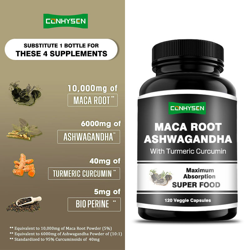 Personalizzazione di fabbrica capsule di Maca, Ashwagandha e Curcuma per l'equilibrio ormonale