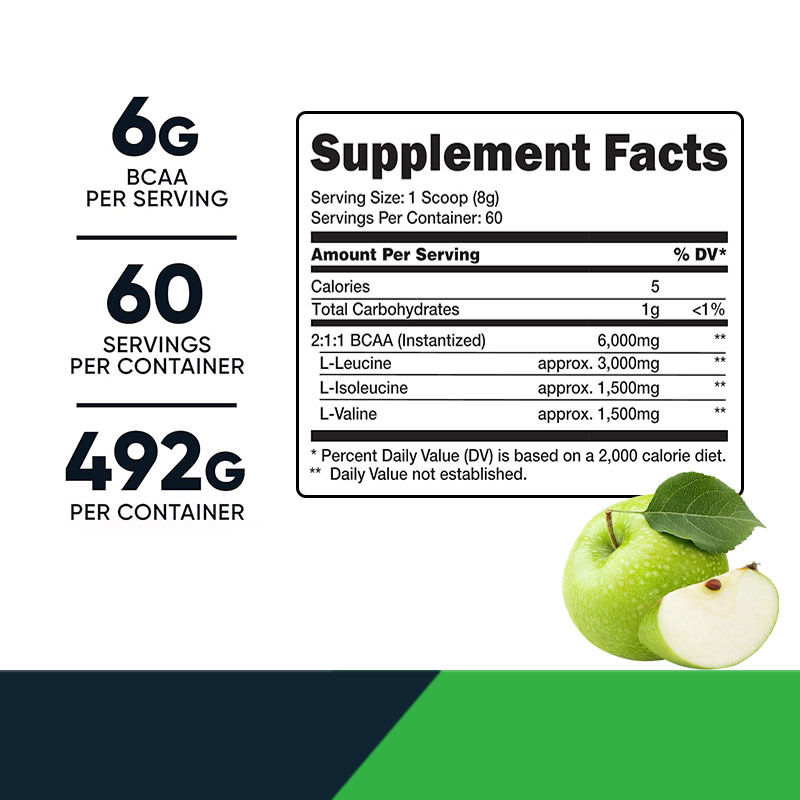 Polvere BCAA per nutrizione sportiva sanitaria Supporta la crescita muscolare Bevanda energetica