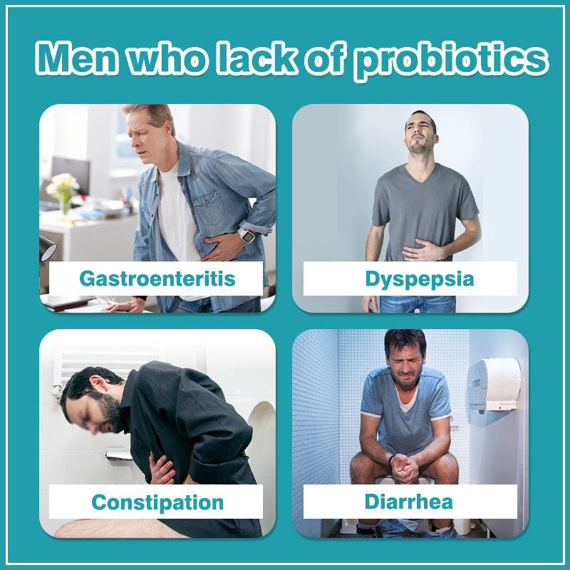 Capsule Probiotici Uomo Riduce Gonfiore e Gas per la Salute