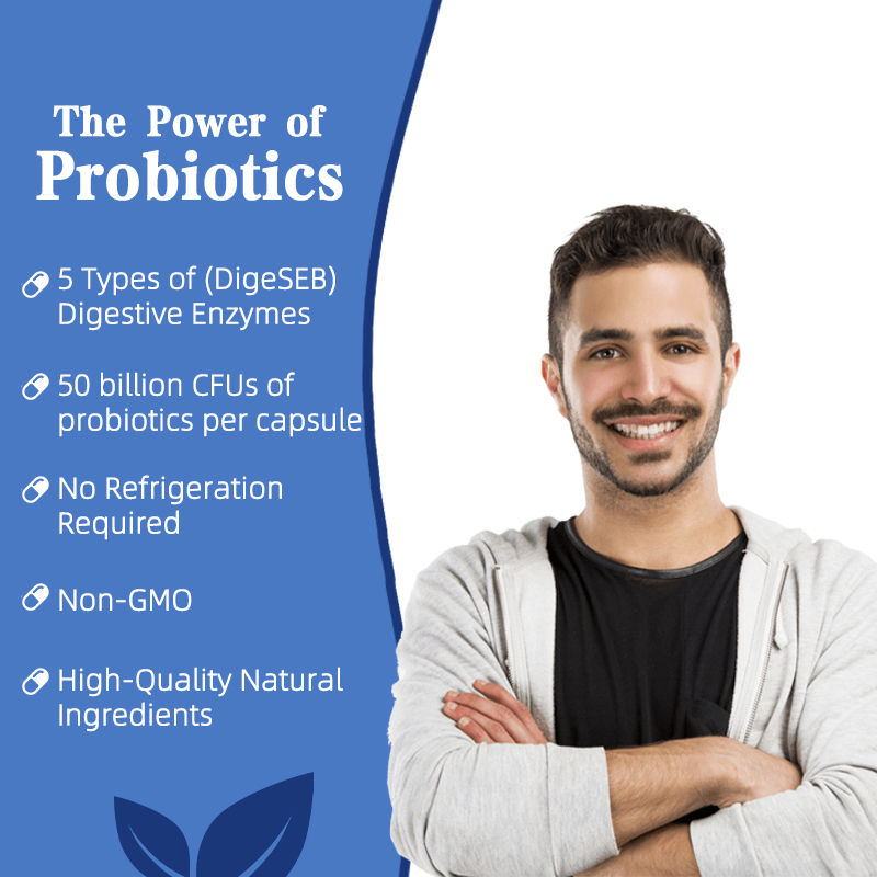 Capsule Probiotici Detox Personalizzati Premium Migliora i Livelli di Energia Formulato per Donne e Uomini