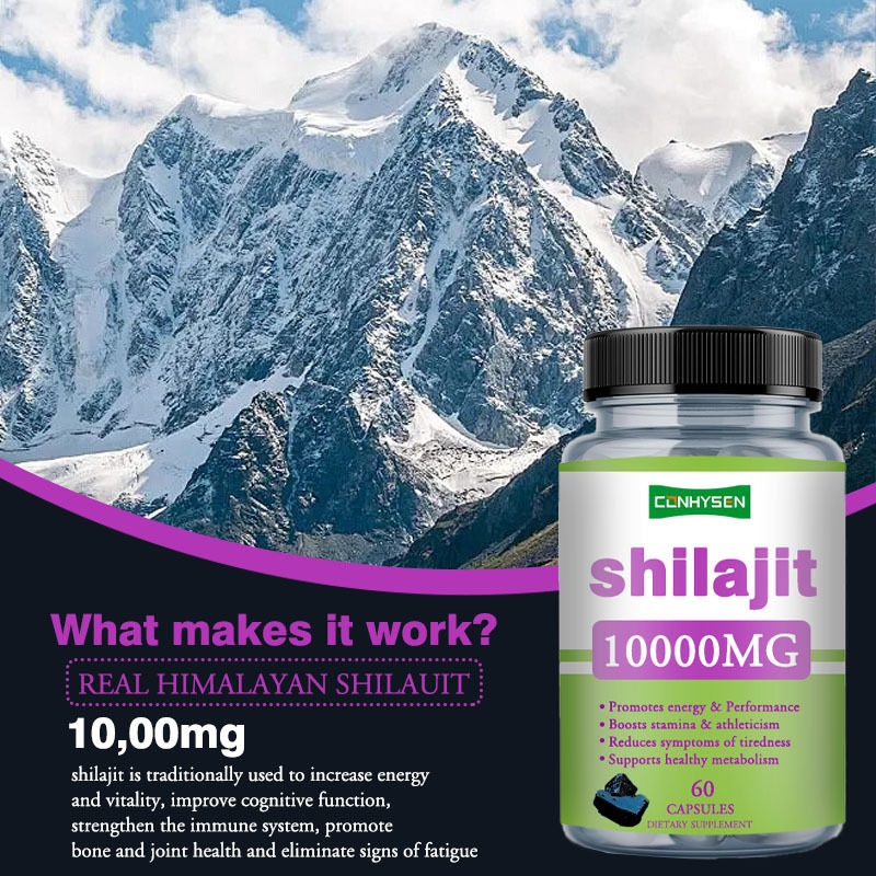 Private Label Capsule di Shilajit puro da 1000mg per la salute: capsule per la cura della salute che promuovono energia e prestazioni