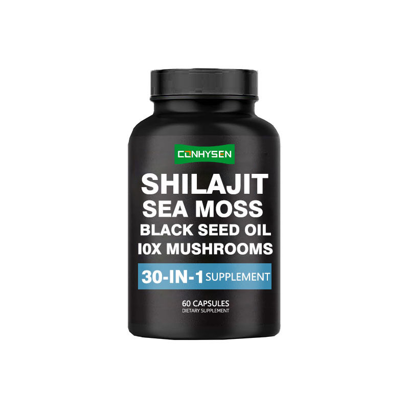 Shilajit capsule con olio di semi neri di muschio marino integratore alimentare per il supporto immunitario