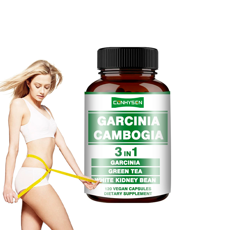 Vendita a caldo Capsule di Garcinia Cambogia 3 in 1 Capsula vegana Promuove la produzione di energia con il tè verde