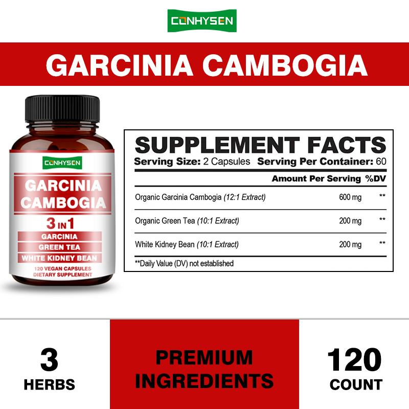 Garcinia Cambogia Capsule di alta qualità 3 in 1 Supplemento dimagrante Supporta l'equilibrio del corpo