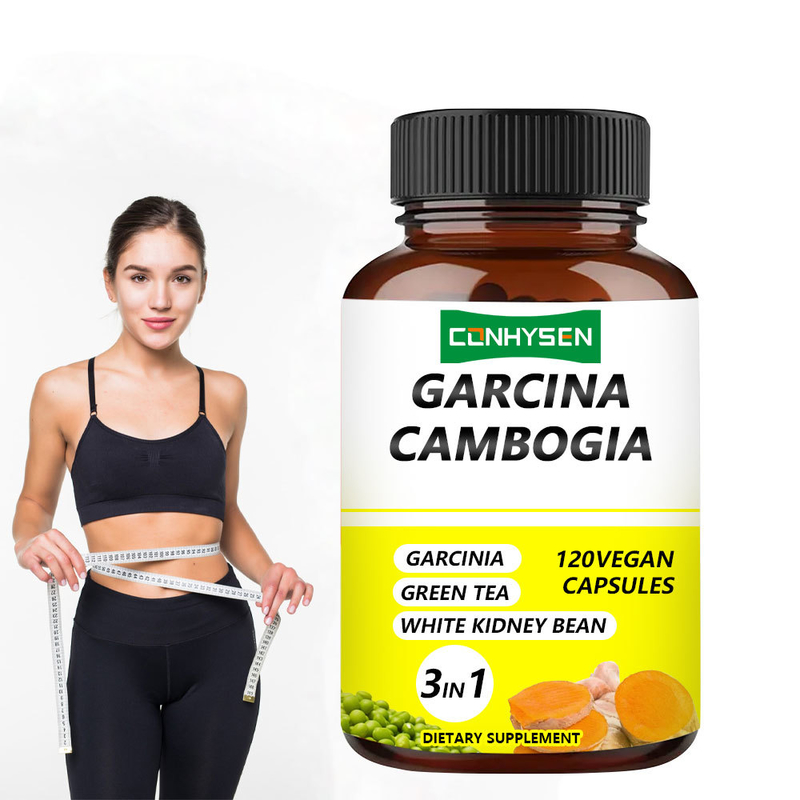 Capsule di Garcinia Cambogia fornite dalla fabbrica con 3 ingredienti premium in 1 per aumentare la produzione di energia