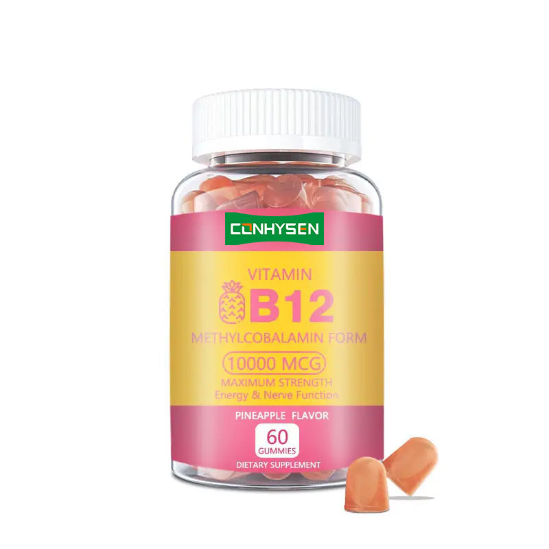 Etichetta privata Vitamina B12 gomme Aumenta l'energia Promuove la salute del cuore Mantenere la salute generale Fornitura naturale