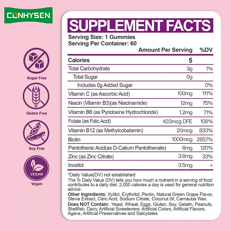 Complesso di vitamina B gomme per potenziare l' immunità vitamina C folato integratore alimentare vitamina B