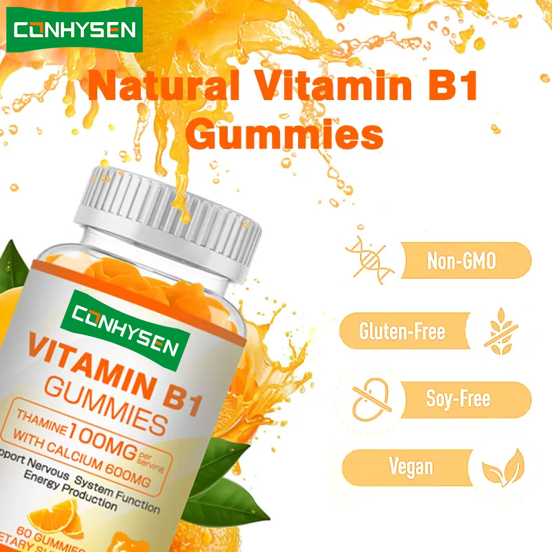Etichetta privata Vitamina B1 gomme aumenta l'energia Promuove la salute del cuore Mantenere la salute generale Fornitura naturale