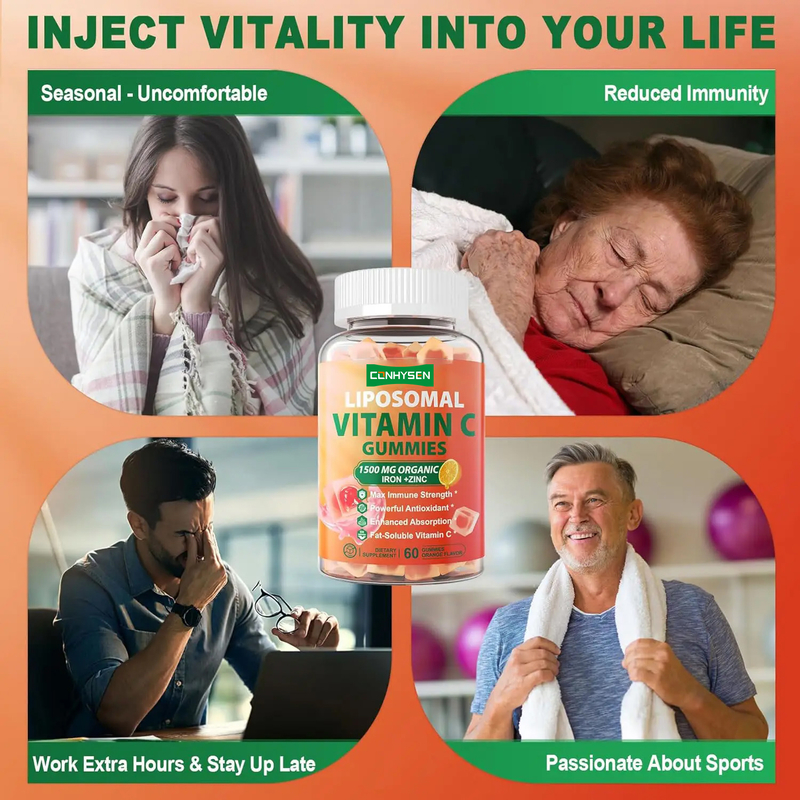 Etichetta privata Senza zucchero Organico Supplemento di ferro e zinco Supporto Migliora la salute della pelle Vitamina C Gomme