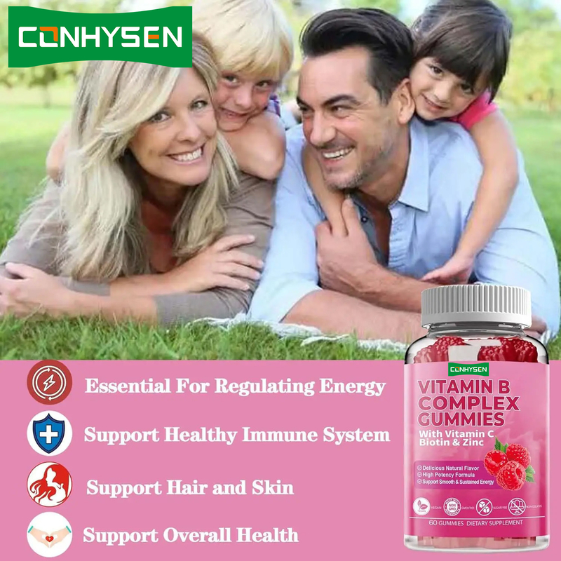 Gommosi al complesso di vitamina B con vitamina B6 Formula naturale per supportare un sistema immunitario sano