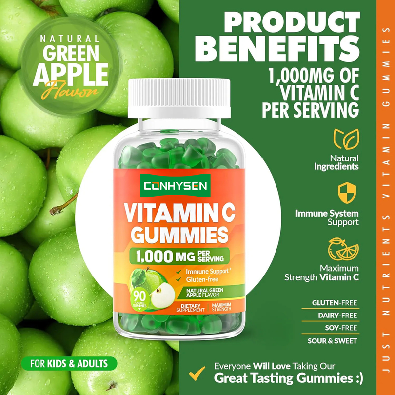 OEM sbiancamento della pelle per adulti supplemento di vitamina C per bambini 1000 mg Vitamine C gomma