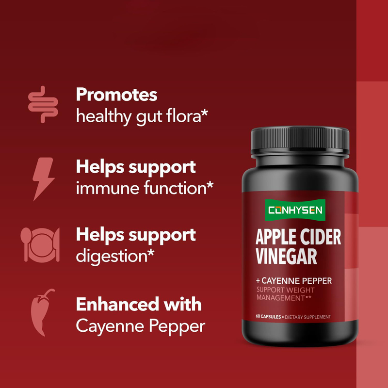 Capsule dimagranti naturali al peperoncino OEM e capsule di aceto di sidro di mele supportano la gestione del peso