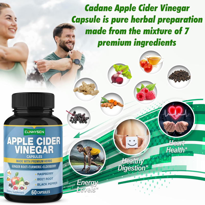 OEM ODM Capsule di Aceto di Sidro di Mele Prodotte con Erbe Premium Ginger Radice di Curcuma Albero di Borghetto Supporto Salute del Cuore e della Digestione