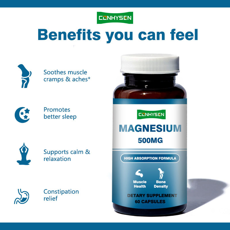 Capsule di magnesio personalizzate da 500 mg supportano la memoria e la funzione cerebrale Non OGM