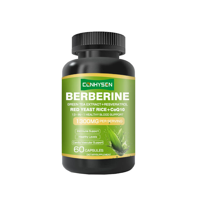 OEM/ODM Capsule di Berberina da 1300mg 13-in-1 per il Supporto di un Sangue Sano Integratore di Estratto di Tè Verde