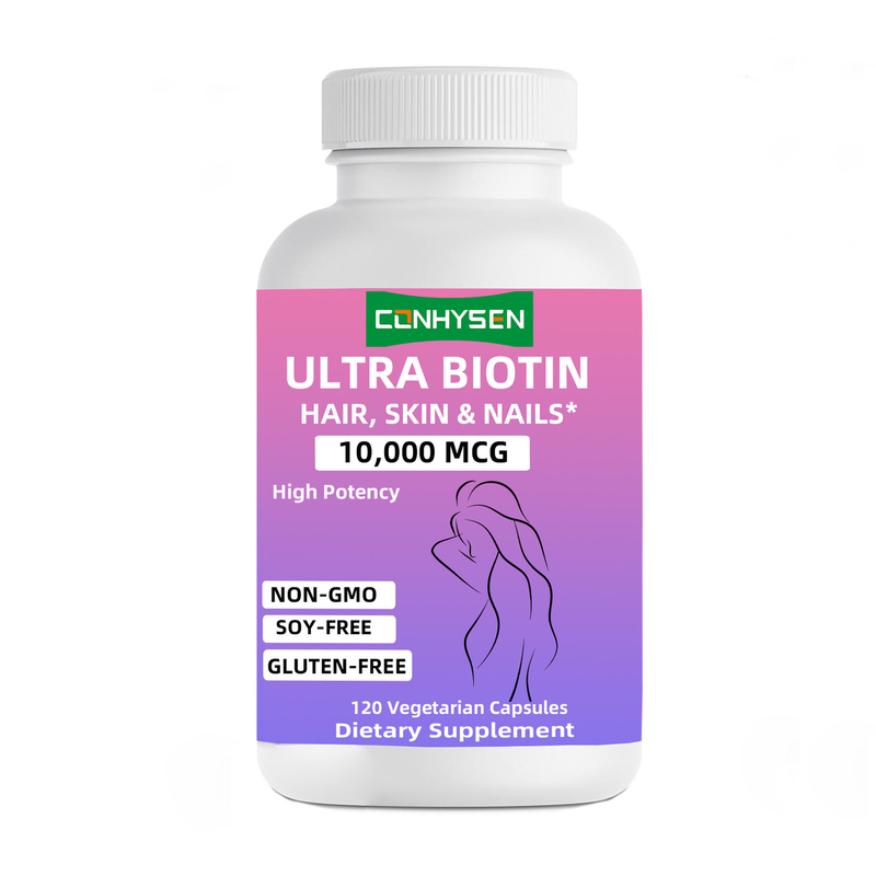 Capsule di biotina ultra di marca non OGM promuove i capelli pelle e unghie integratore di bellezza