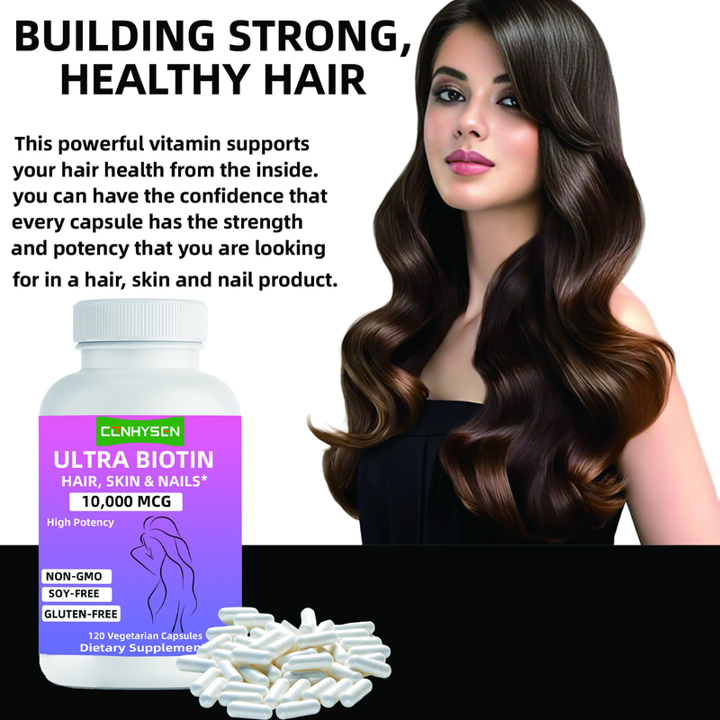 Capsule di biotina ultra di marca non OGM promuove i capelli pelle e unghie integratore di bellezza