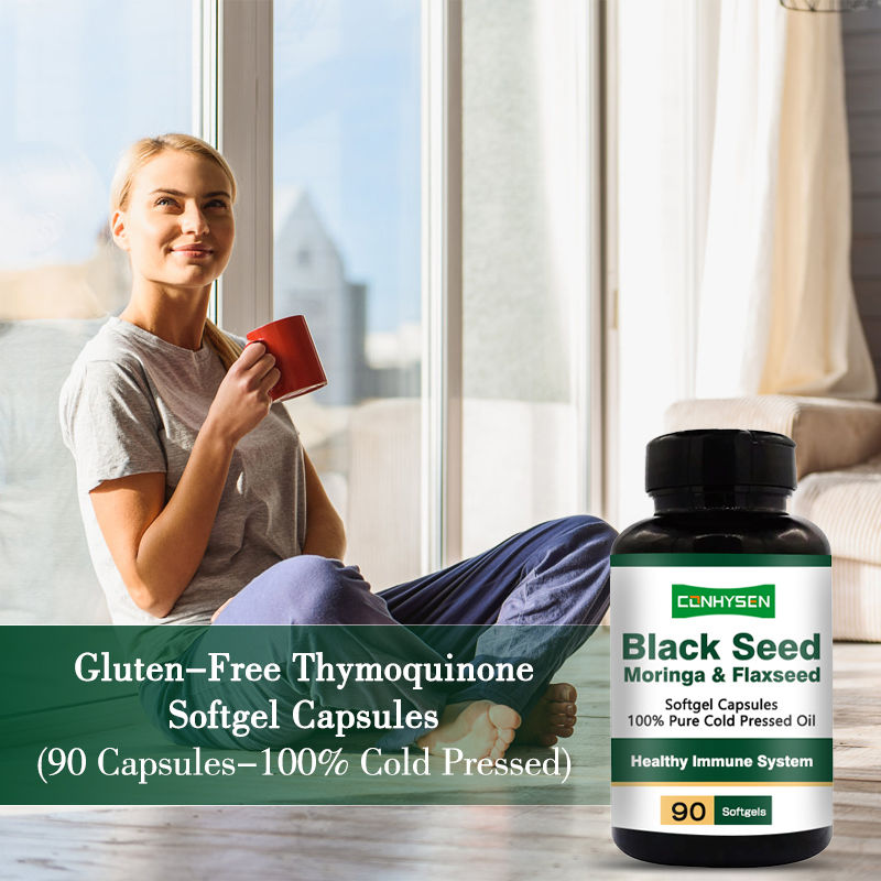 Softgels all'olio di semi neri 1000mg per capelli e pelle, durata 24 mesi