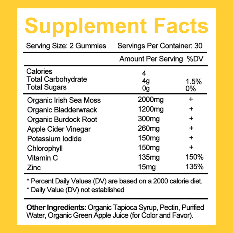8 in 1 gomma di muschio marino supporto immunitario e tiroideo fabbrica personalizzazione