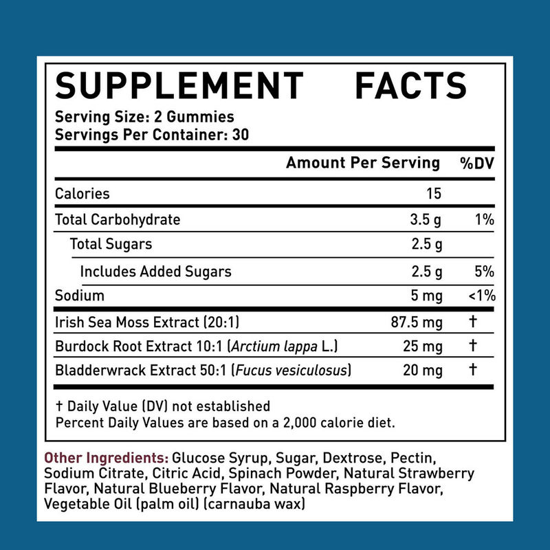 Fornitura di fabbrica di gummies all'estratto di muschio irlandese biologico per pulizia e disintossicazione