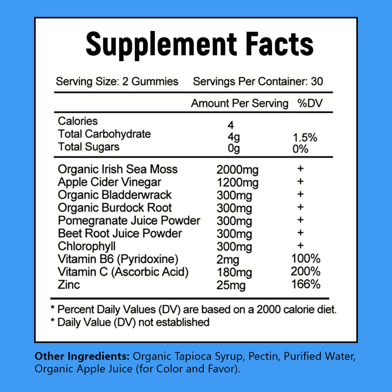 Integratore 10-in-1 Formula Sea Moss Gummies Premium Personalizzato per Pelle Liscia