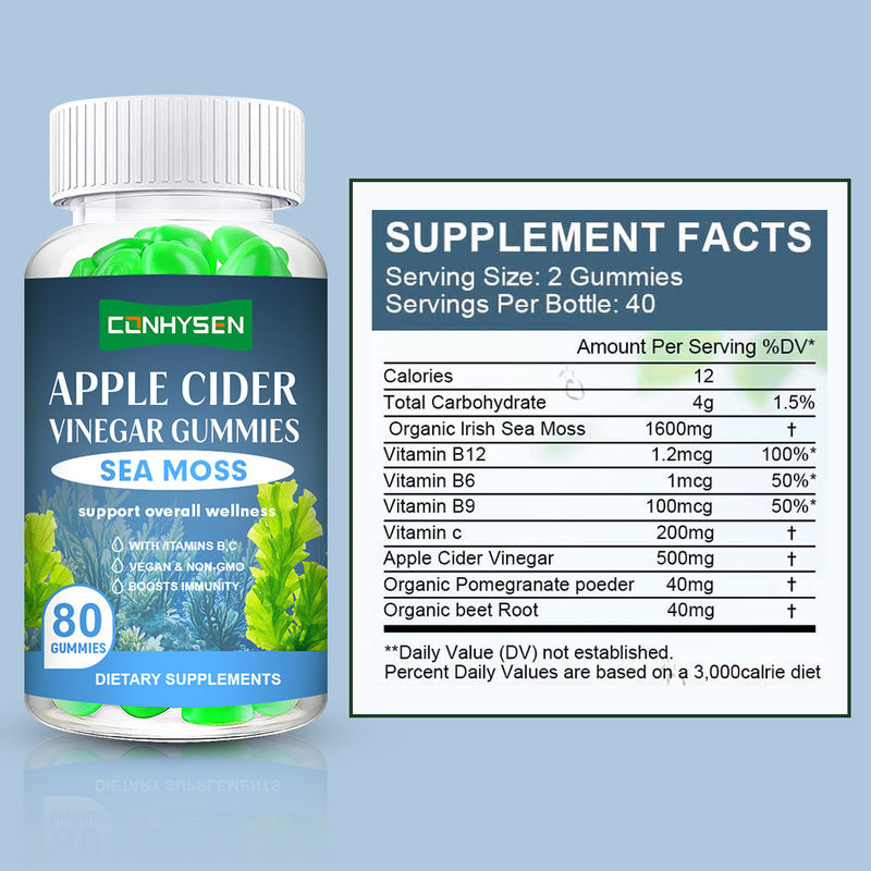 Gumi di muschio di mare con vitamina B C Fabbrica ingrosso Supporto al rifornimento di energia