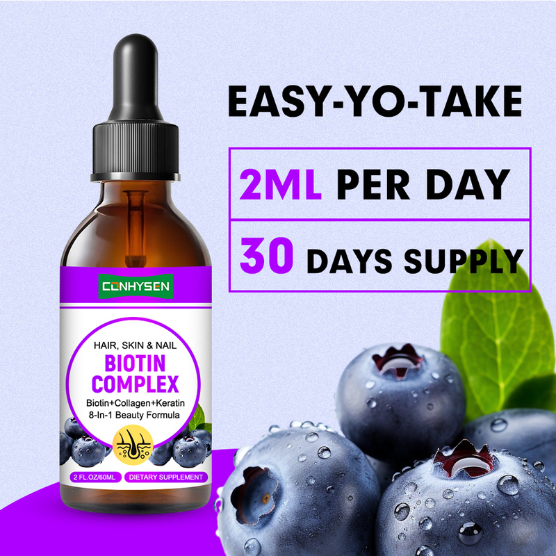 Gocce liquide Biotin Complex per capelli, pelle e unghie - Supporto per la salute - Vendita all'ingrosso - Personalizzato