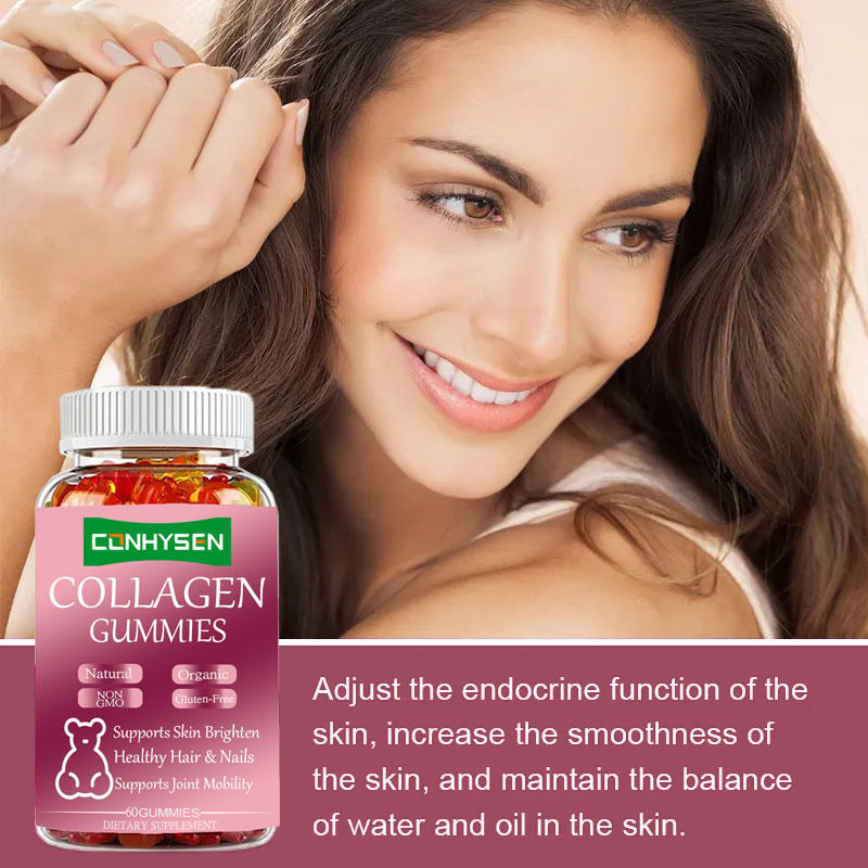 60 pezzi di collagene per gomma di bellezza integratore alimentare per capelli adulti pelle sana zucchero equilibrato in bottiglia