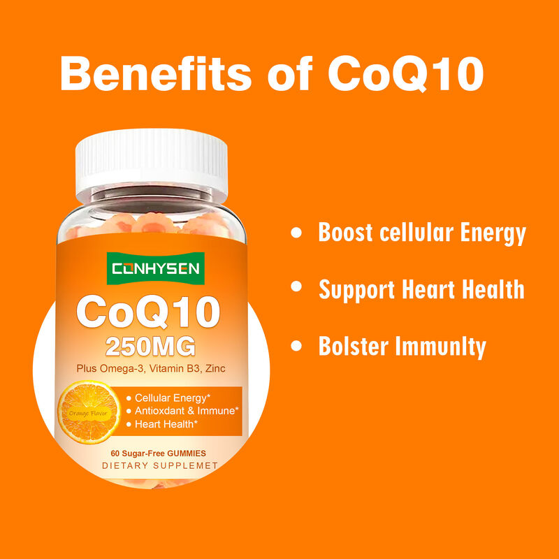 Vigo-COQ10-250mg gommettes riempite con Omega-3 Vitamina B3 e zinco Coenzima Q10 Supplementi per la salute del cuore Energia cellulare