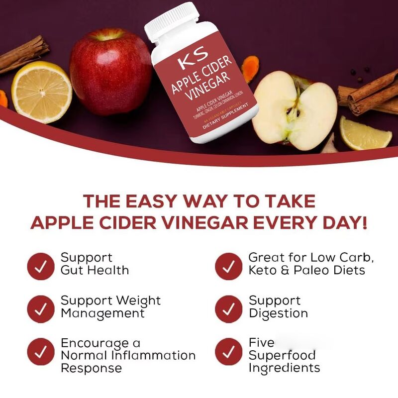 Beworths Aceto di Sidro di Mele Naturale Capsula Detox Supplemento Nutrizione Sportiva Polvere per un efficace controllo del peso