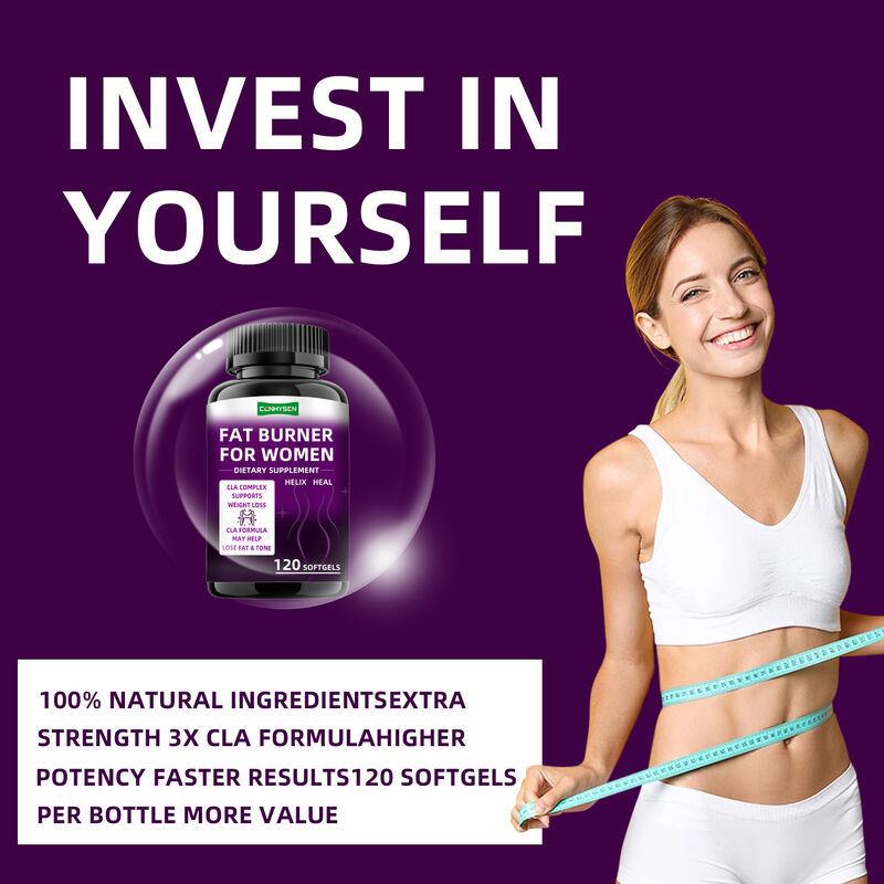 Marchio privato Capsule bruciatori di grasso CLA Complesso integratori alimentari Promuove muscoli per le donne Pillole dimagranti Fibra alimentare