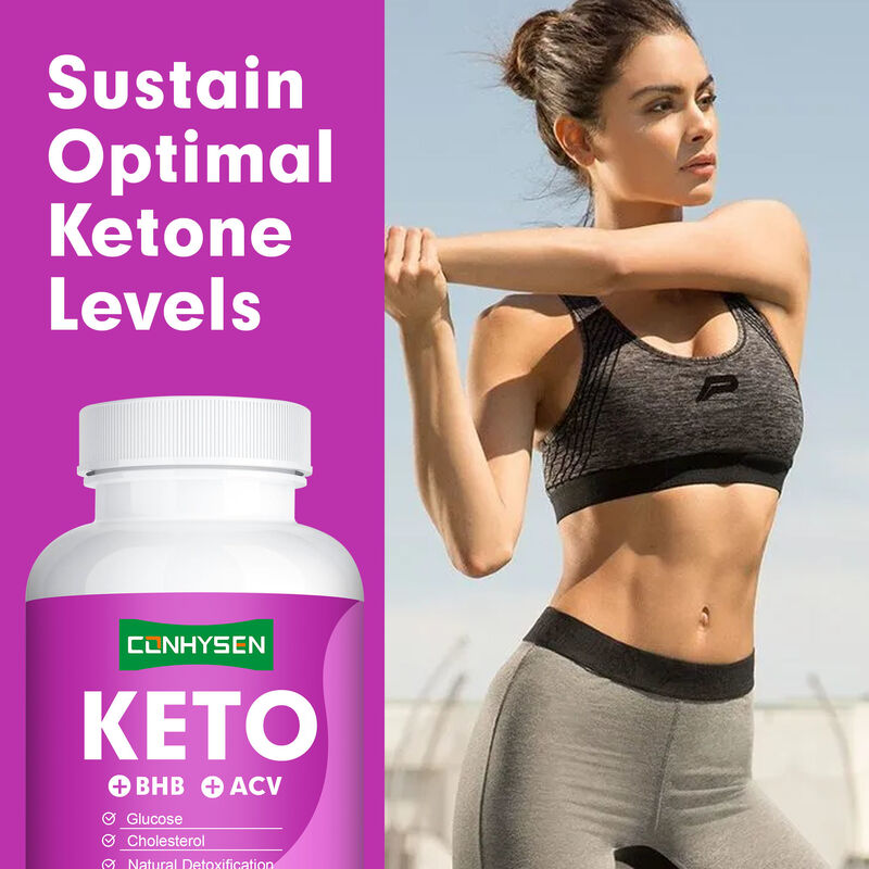 Capsule Keto OEM ODM con BHB ACV Vitamine Zinco Cromo Supporta Attività Metabolica Efficiente Pillole per la Perdita di Peso