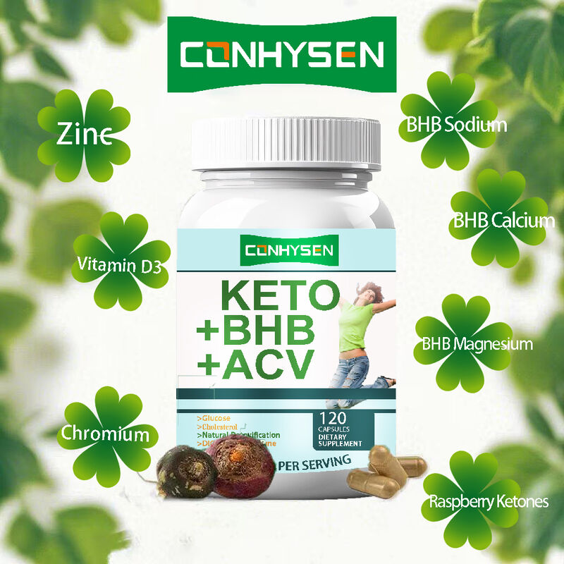 Etichetta privata Keto ACV BHB Supplemento dietetico di fibre Capsule Keto Bhb Capsule Supplementi dimagranti Capsule dietetiche