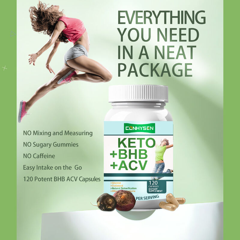 Etichetta privata Keto ACV BHB Supplemento dietetico di fibre Capsule Keto Bhb Capsule Supplementi dimagranti Capsule dietetiche