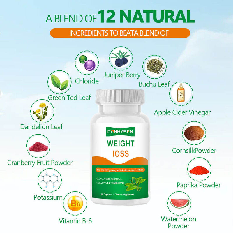 OEM Capsule per la perdita di peso Supporta il metabolismo Promuove l'equilibrio dei fluidi con l'aceto di sidro di mele Supplementi a base di erbe Capsule