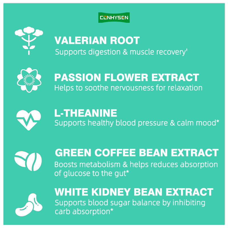 Bruciatore di grasso notturno a marchio privato per perdere grasso addominale durante il sonno con estratto di fagiolo bianco per donne, capsule di supporto