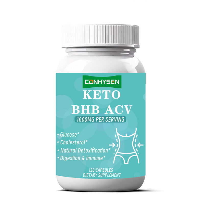 Capsule Keto ACV BHB Private Label OEM per Potenziamento Metabolico Aceto di Mele 1400mg per Controllo del Peso Fibra Alimentare