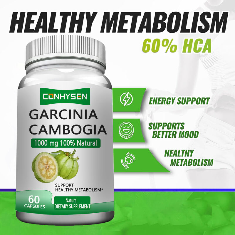 Marchio privato Garcinia Cambogia integratori a base di erbe Garcinia Cambogia Capsule supportano un metabolismo sano e supportano un umore migliore