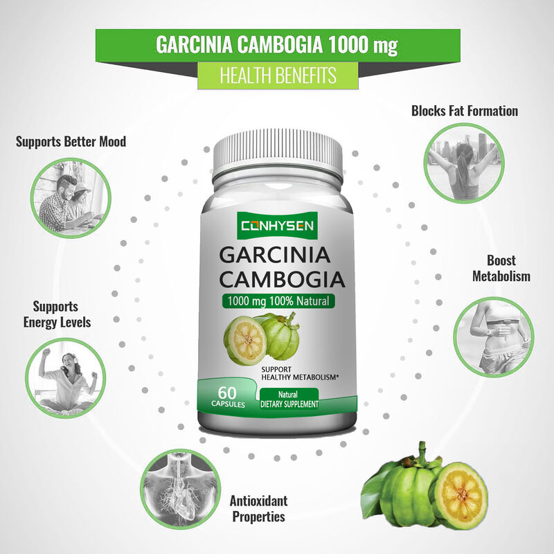 Marchio privato Garcinia Cambogia integratori a base di erbe Garcinia Cambogia Capsule supportano un metabolismo sano e supportano un umore migliore