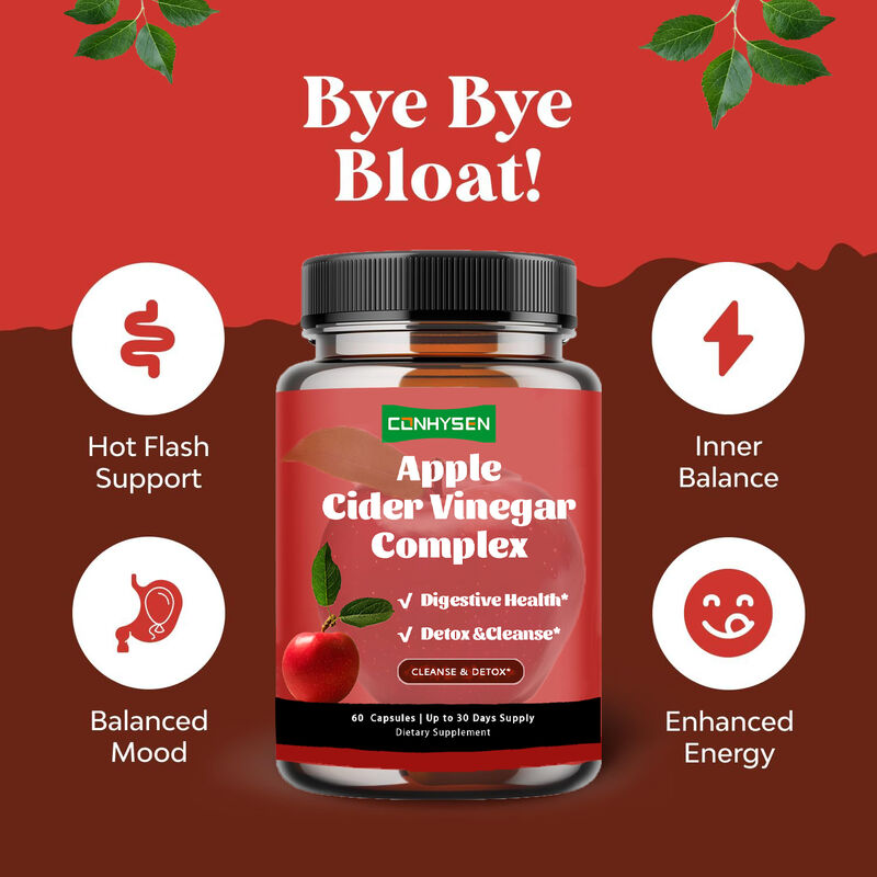 Integratore alimentare per il controllo del peso con aceto di mele in capsule per donne e uomini