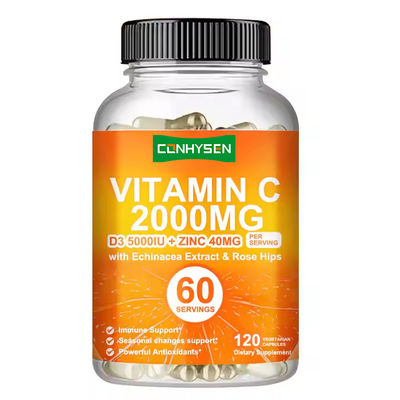 Capsule di vitamina C sostengono un sistema immunitario sano