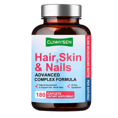 Capelli pelle unghie Capsule ricche di multivitamine Supplemento di biotina Capsule OEM Logo