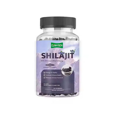 Supplemento di ginseng personalizzato con gomma di Shilajit con supporto immunitario di Ashwagandha